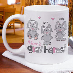 Gray Hares Personalized Ceramic Coffee Mug