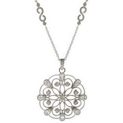 Vintage Style Lace Pendant with Scalloped Chain