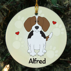 Personalized Ceramic Loved By My Beagle Ornament