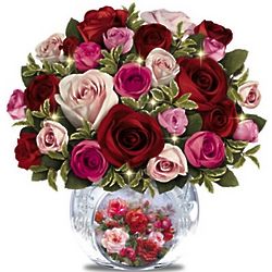 Today, Tomorrow, Always Floral Bouquet Crystal Centerpiece