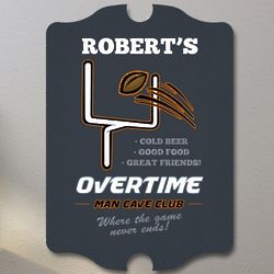 Overtime Football Personalized Bar Sign