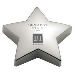 Personalized Silver Star Achievement Paperweight