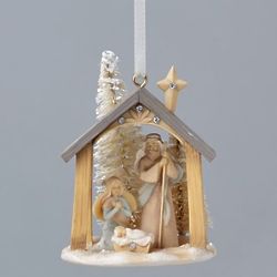 Serene Holy Family Christmas Ornament