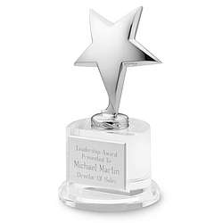 Silver Star Award with Crystal Base