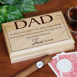 Personalized Thanks Dad Valet Box