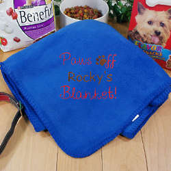 Embroidered Paws Off Pet Blanket