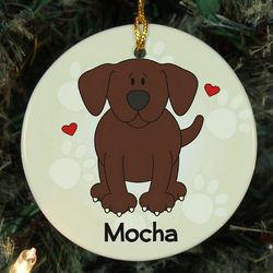 Personalized Ceramic Loved By My Chocolate Lab Ornament