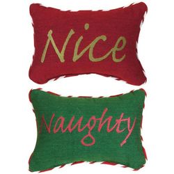 Naughty or Nice Reversible Pillow