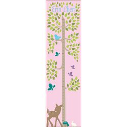 Personalized Tree with Animals Canvas Growth Chart
