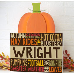 Personalized Fall Fun Pumpkin Tabletop Decor