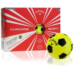 Chrome Soft Yellow & Black Truvis Soccer Theme Golf Balls