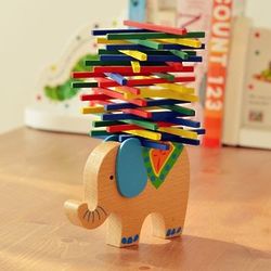 Kid's Wooden Elephant Balancing Game
