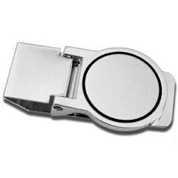 Personalized Round Silver Money Clip Engraved Gift