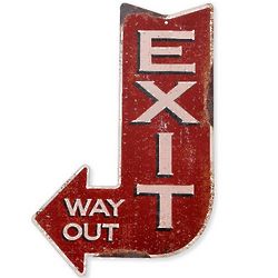 Handcrafted Vintage Exit Arrow Steel Sign