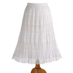 Bohemian Style White Skirt