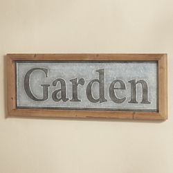 Framed Galvanized Metal Garden Sign