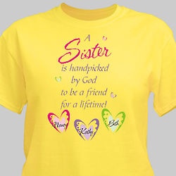 A Sister Is Hand-Picked By God Personalized T-Shirt