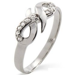 Elegant Sterling Silver Cubic Zirconia Infinity Ring