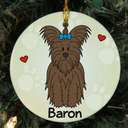 Personalized Ceramic Loved By My Yorkshire Terrier Ornament