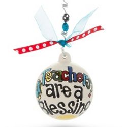 Hand-Painted Teachers are a Blessing Christmas Ornament