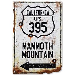 Vintage Hwy 395 Mammoth Mountain Steel Sign