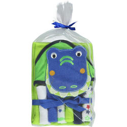 Baby's Froggy Bath Hooded Towel with 6 Washcloths