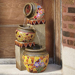 Mosaic Pots Illuminated Fountain