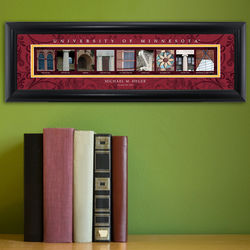 Personalized Collegiate Architectural Elements Framed Print