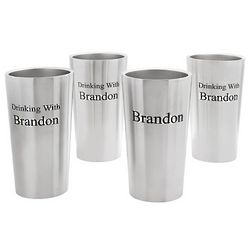 Drinking With Personalized Stainless Steel Tumbler Set