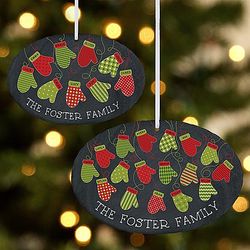 Personalized Mittens Oval Ornament
