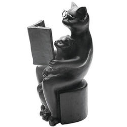 Cat and Kitten Reading Sculpture