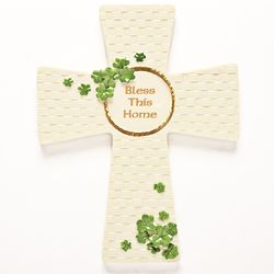Irish Blessings Basket Weave Cross