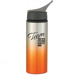 Together Everyone Achieves More Orange Ombre Sports Bottle