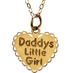 Daddy's Little Girl 14K Yellow Gold Heart 15" Necklace