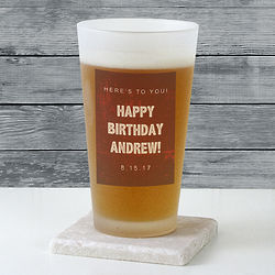 Any Personalized Message Frosted Pint Glass