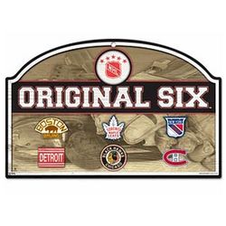 NHL Original Six Wood Sign