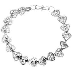 Sterling Silver Heart to Heart Link Bracelet