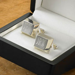 Personalized Sterling Silver Plated Cuff Links