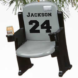 Personalized Stadium Seat 3D Athlete Ornament in Gray