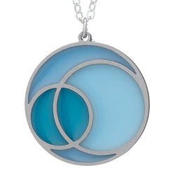 Stainless Steel and Sterling Silver Venn Necklace