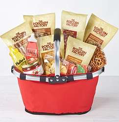 Red Picnic Popcorn and Snacks Gift Basket