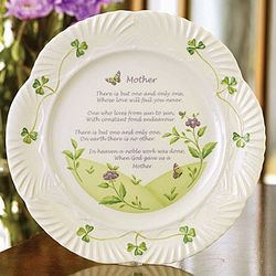 Mother's Blessing Plate with Shamrocks