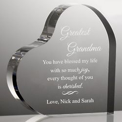 Greatest Grandma Personalized Acrylic Keepsake Heart Plaque