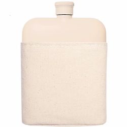 Cream 6oz Flask with Canvas Carrier