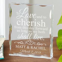 Personalized From This Day Forward Acrylic Block Plaque