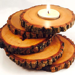 Spiral Wood Candle Holder