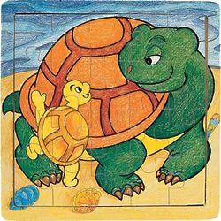 Turtle Family 21-Piece Wooden Jigsaw Puzzle