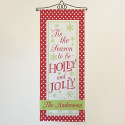 Holly Jolly Personalized Christmas Wall Hanging