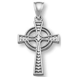 Women's 14 Karat White Gold Celtic Cross Pendant