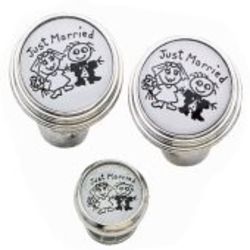 Just Married Silver-Tone Cufflinks and Studs